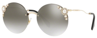 Miu Miu Damen Sonnenbrille MU52TS VW7-5O0 60mm - Gold Perle Strass - Elegantes Design
