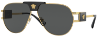 Versace Sonnenbrille VE2252 1002/87 63mm - Schwarz Gold Pilot Medusa für Damen und Herren