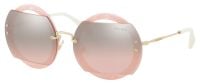 Miu Miu Damen Sonnenbrille MU06SS 63mm - Gold Rosa Glitzernd Silber Verspiegelt - Core Collection