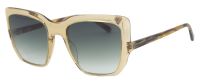 Maison Mollerus Damen Sonnenbrille Bardella C4 55mm - beige transparent, Grün verlaufende Gläser, mi