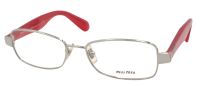 Miu Miu Damen Brillenfassung MU50IV 1BC-1O1 51mm - Silber Rot Transparent Glitzer Silber