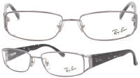 Ray-Ban Damen Brillenfassung RX6157 2629 53mm - Silber Metall Vollrand - Schwarz Gemusterte Bügel
