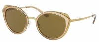 Michael Kors Damen Sonnenbrille MK1029 116873 52mm - Gold & Hellbraun-Transparent - Ausstellungsstüc