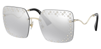 Miu Miu Sonnenbrille MU52XS 64mm - Damen - Gold, Perlen & Strass, Silber Verspiegelt