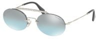 Miu Miu Sonnenbrille MU60TS 54mm - Damen, Silber/Strasssteine, Verspiegelt