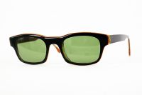 FREUDENHAUS Sonnenbrille Dean Sorrel #267 - Dunkelbraun/Orange, Grau/Grüne Gläser - Für Damen und He