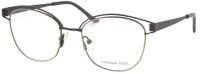 Opticunion Damen Brillenfassung OU 96.336.02 51mm - Schwarz Matt, Silber - Edelstahl Cat Eye