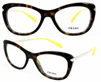 Prada Brillenfassung PR09RV 2AU-1O1 51mm - Vollrand Kunststoff - Havana Braun Gold Gelb