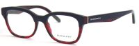 Burberry Damen Brillenfassung BE2257 3652 51mm - Kunststoff Vollrand - Rot-Schwarz-Blau