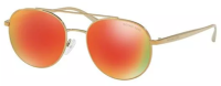 Michael Kors Damen Sonnenbrille MK1021 11686Q 53mm Lon - Gold Pilot Rot Verspiegelt