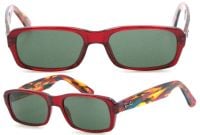 Ray-Ban Sonnenbrille RB 5223 5007 52mm - Rot Transparent, Mehrfarbig, Grüne Gläser, UV Sch