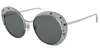 Giorgio Armani Damen Sonnenbrille AR6079 3015/87 52mm - Silber Strasssteine - Graue Gläser