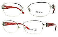 Versace VE1210 1000 52mm Damen Brillenfassung Silber Rot Vollrand - Made in Italy