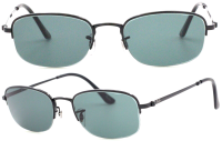 Ray-Ban Sonnenbrille RB6206 2509 52mm - Schwarz Grün Glas - Unisex Metall Halbrand