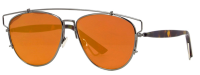 Dior Sonnenbrille DiorTechnologic - Unisex - Gunmetal/Havana Braun - 57mm - Rosa-Orange verspiegelt