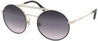 Miu Miu Damen Sonnenbrille MU52VS AAV-GR0 50mm - Gold Schwarz Strasssteine Verspiegelt Rund