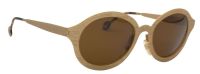 l.a. Eyeworks Sofa 452 Sonnenbrille 156mm - Gold mit Muster & Braunem Glas - f&uuml;r Damen und Herr