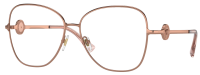 Versace VE1289 1412 55mm Damen Brillenfassung - Rotgold Metall Medusa Vollrand