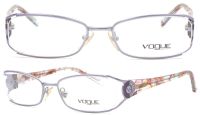 Vogue VO3726-B 879-S Damen Brillenfassung 52mm - Silber Metall Vollrand - Braun Transparent Gemuster