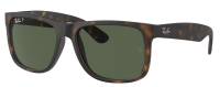 Ray-Ban Sonnenbrille RB4165 865/9A 54mm Justin- Havana Rubber, Dunkelgrün Gläser Polarisiert- Unisex