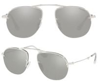 Prada Sonnenbrille PR54US 1BC-197 55mm Catwalk Silber Verspiegelt - Herren
