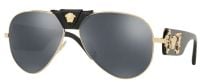 Versace Sonnenbrille VE2150-Q 62mm - Gold Schwarz Verspiegelt - Herren