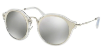 Miu Miu Damen Sonnenbrille MU51SS 1BC-2B0 49mm - Silber Verspiegelt - Rund