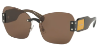 Miu Miu MU08SS Sonnenbrille 63mm Braun Randlos Damen - UV Schutz