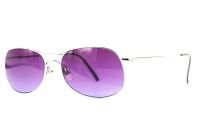 Freudenhaus Unisex Sonnenbrille CAKES PLT - Silber Pilot Vollrand - 129mm - Violett Gl&auml;ser