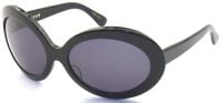 Eyevan Damen Sonnenbrille E-615 BLK - Schwarz Oval Kunststoff Vollrand