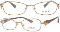 Vogue Damen Brillenfassung VO3880 813 52mm - Gold Metall Vollrand - Havana Braun