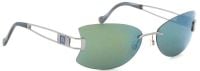 AIGNER Unisex Sonnenbrille MOD EA 646 301 52mm - Silber Randlos mit Grünem Glas