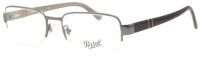 Persol 2351-V 513 54mm Metall Halbrand Brille - Unisex - Silber/Schwarz-Hellgrau