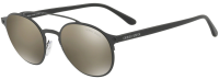 Giorgio Armani Sonnenbrille AR6041 3001/5A 49mm - Rund Schwarz Matt - Gold Verspiegelt - Unisex