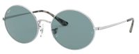 Ray-Ban RB1970 9197/56 Oval Sonnenbrille 54mm - Silber, Blaues Glas - Unisex