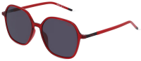Hugo Damen Sonnenbrille HG 1236/S C9AIR 55mm - Quadratisch - Rot Transparent mit Grauen Gläsern