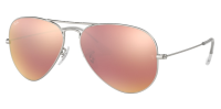 Ray-Ban Sonnenbrille RB3025 019/Z2 58mm Aviator Large Metal - Rosa verspiegelt - Silber matt - Unise