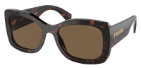Prada PRA08S 16N-5Y1 56mm Sonnenbrille - Braun Tortoise - Dunkelbraune Gläser - Unisex