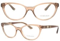 Versace VE3219-Q 617 Damen Brillenfassung 52mm - Braun Transparent Kunststoff Vollrand