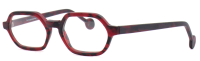 L.A.Eyeworks Vintage Brillenfassung WALLY 384M - rot matt transparent schwarz gemustert - Unisex