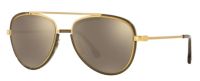 Versace Sonnenbrille VE2193 1428/5A 56mm - Gold Matt, Khaki Transparent, Braun getönt, Unisex