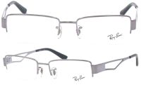 Ray-Ban RX6167 2553 53mm Halbrandbrille-Metall-Grau-Unisex-Flexible Bügel