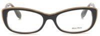 Miu Miu Damen Brillenfassung MU01L KAY-101 53mm - Schwarz Gold Kunststoff Vollrand
